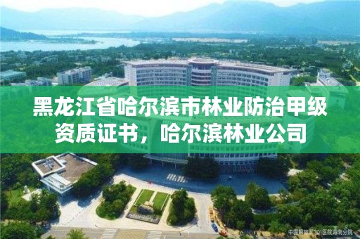 黑龙江省哈尔滨市林业防治甲级资质证书,哈尔滨林业公司
