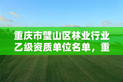 重庆市璧山区林业行业乙级资质单位名单,重庆市璧山区林业行业乙级资质单位名单查询