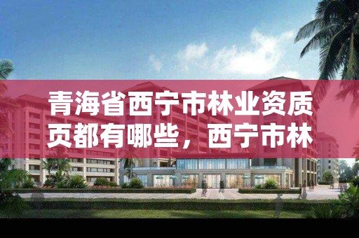 青海省西宁市林业资质页都有哪些，西宁市林业管理条例