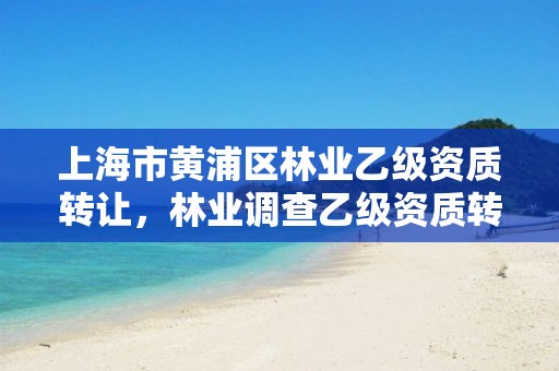 上海市黄浦区林业乙级资质转让,林业调查乙级资质转让