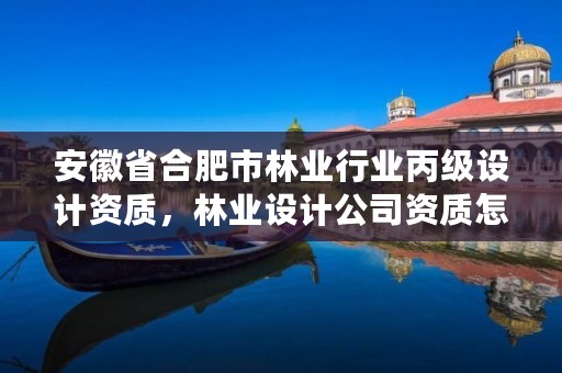 安徽省合肥市林业行业丙级设计资质,林业设计公司资质怎么办