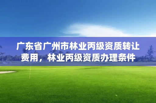 广东省广州市林业丙级资质转让费用，林业丙级资质办理条件