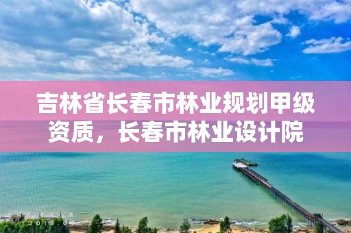 吉林省长春市林业规划甲级资质，长春市林业设计院