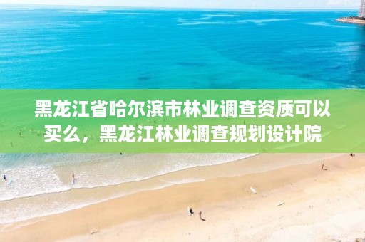 黑龙江省哈尔滨市林业调查资质可以买么,黑龙江林业调查规划设计院