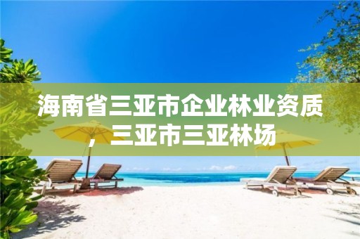海南省三亚市企业林业资质,三亚市三亚林场