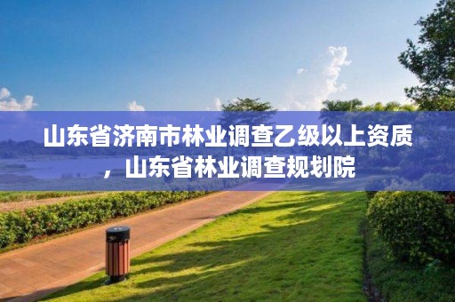 山东省济南市林业调查乙级以上资质,山东省林业调查规划院