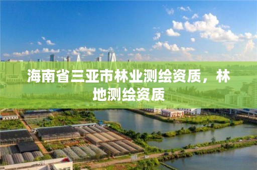海南省三亚市林业测绘资质,林地测绘资质