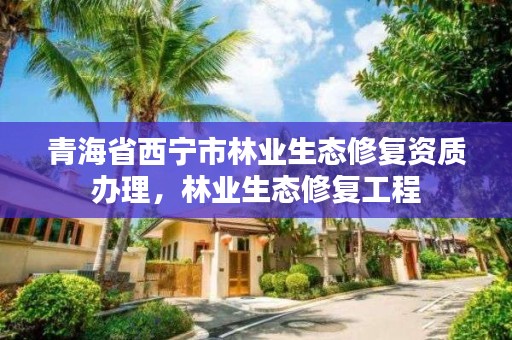 青海省西宁市林业生态修复资质办理,林业生态修复工程