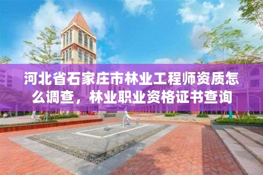 河北省石家庄市林业工程师资质怎么调查，林业职业资格证书查询