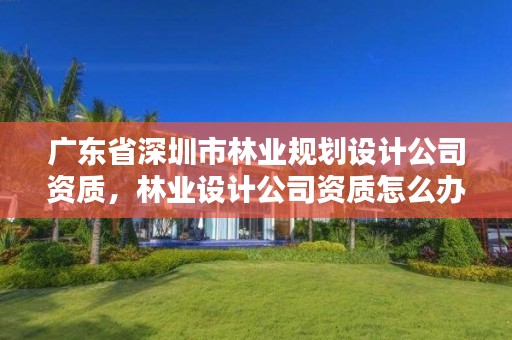 广东省深圳市林业规划设计公司资质,林业设计公司资质怎么办