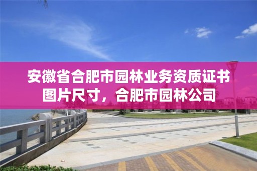 安徽省合肥市园林业务资质证书图片尺寸，合肥市园林公司