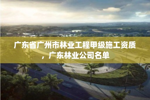 广东省广州市林业工程甲级施工资质,广东林业公司名单
