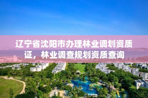 辽宁省沈阳市办理林业调划资质证，林业调查规划资质查询
