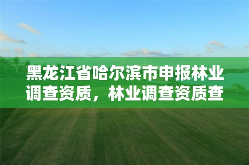 黑龙江省哈尔滨市申报林业调查资质,林业调查资质查询