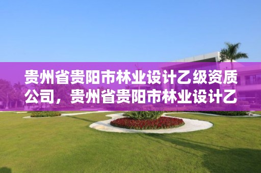 贵州省贵阳市林业设计乙级资质公司,贵州省贵阳市林业设计乙级资质公司有几家