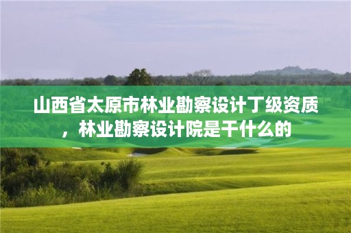 山西省太原市林业勘察设计丁级资质，林业勘察设计院是干什么的