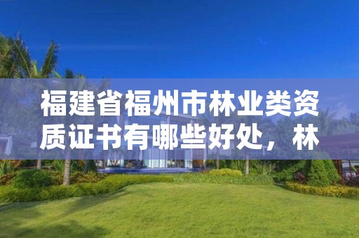 福建省福州市林业类资质证书有哪些好处,林业职业资格证书有哪些