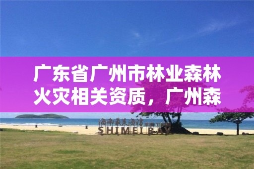 广东省广州市林业森林火灾相关资质，广州森林防火