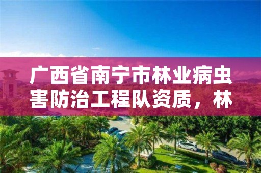 广西省南宁市林业病虫害防治工程队资质,林业病虫害防治资质等级