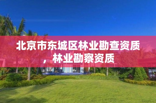 北京市东城区林业勘查资质,林业勘察资质