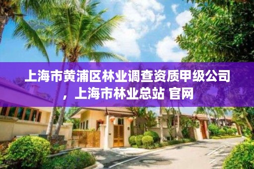 上海市黄浦区林业调查资质甲级公司，上海市林业总站 官网
