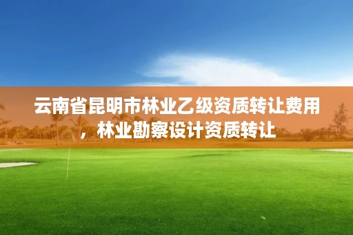 云南省昆明市林业乙级资质转让费用，林业勘察设计资质转让