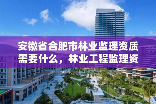 安徽省合肥市林业监理资质需要什么，林业工程监理资质