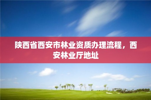 陕西省西安市林业资质办理流程,西安林业厅地址