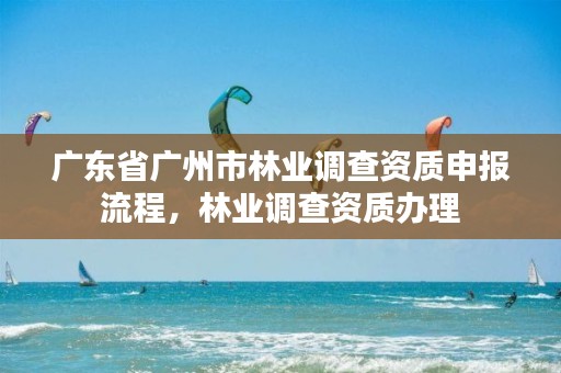 广东省广州市林业调查资质申报流程,林业调查资质办理
