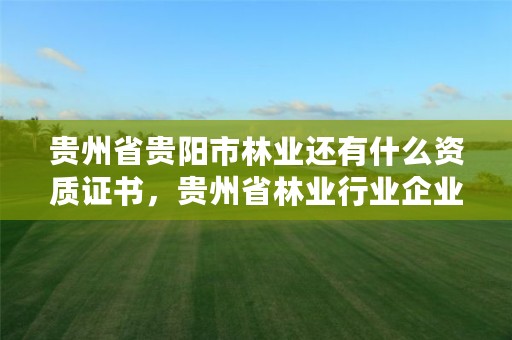 贵州省贵阳市林业还有什么资质证书,贵州省林业行业企业名录