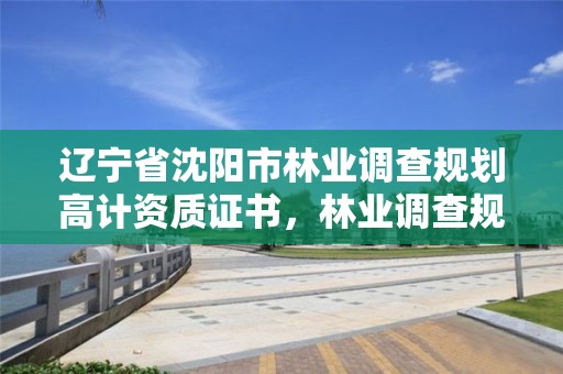 辽宁省沈阳市林业调查规划高计资质证书,林业调查规划设计甲级资质