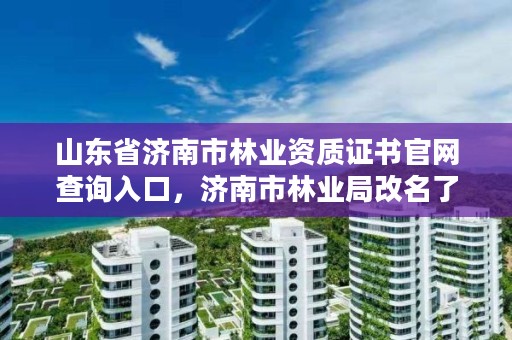 山东省济南市林业资质证书官网查询入口,济南市林业局改名了吗