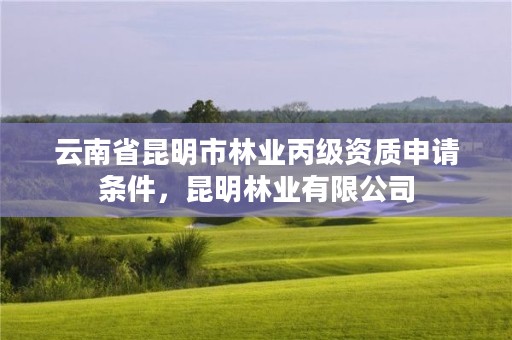 云南省昆明市林业丙级资质申请条件,昆明林业有限公司