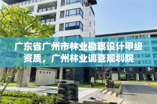 广东省广州市林业勘察设计甲级资质，广州林业调查规划院