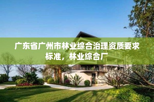 广东省广州市林业综合治理资质要求标准，林业综合厂