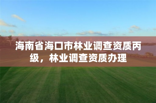 海南省海口市林业调查资质丙级,林业调查资质办理