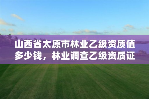 山西省太原市林业乙级资质值多少钱,林业调查乙级资质证书