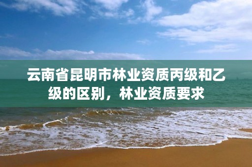 云南省昆明市林业资质丙级和乙级的区别，林业资质要求