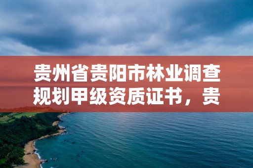贵州省贵阳市林业调查规划甲级资质证书，贵州省林业勘察设计有限公司