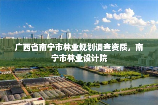 广西省南宁市林业规划调查资质,南宁市林业设计院