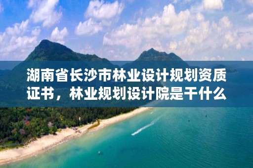 湖南省长沙市林业设计规划资质证书,林业规划设计院是干什么的