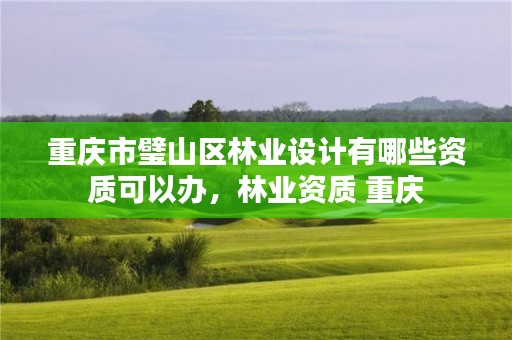 重庆市璧山区林业设计有哪些资质可以办，林业资质 重庆
