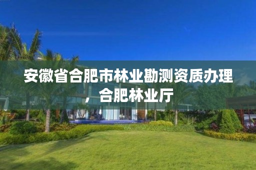 安徽省合肥市林业勘测资质办理，合肥林业厅