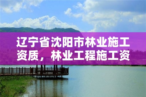 辽宁省沈阳市林业施工资质，林业工程施工资质
