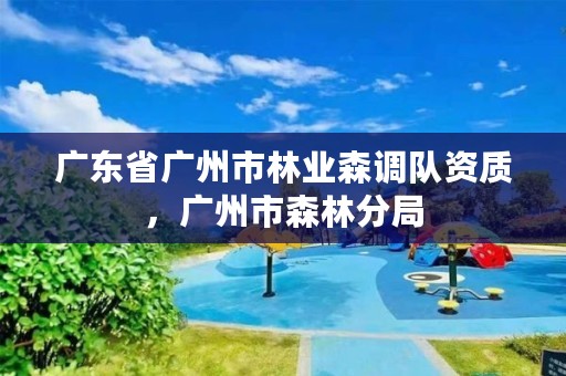 广东省广州市林业森调队资质,广州市森林分局