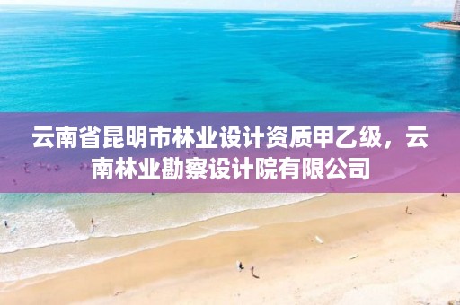 云南省昆明市林业设计资质甲乙级，云南林业勘察设计院有限公司