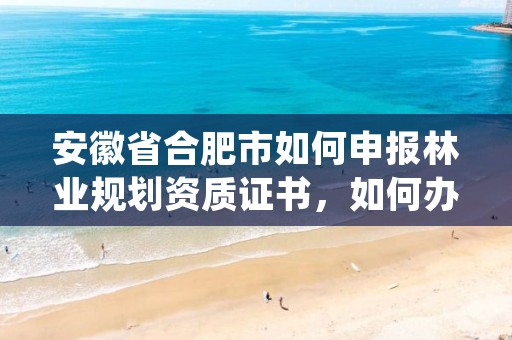 安徽省合肥市如何申报林业规划资质证书，如何办理林业规划设计资质