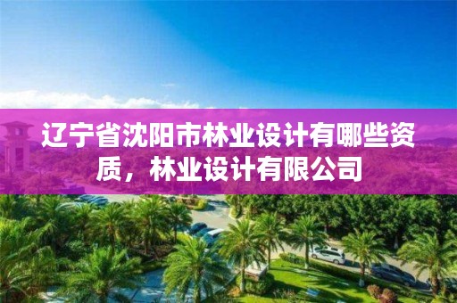 辽宁省沈阳市林业设计有哪些资质,林业设计有限公司