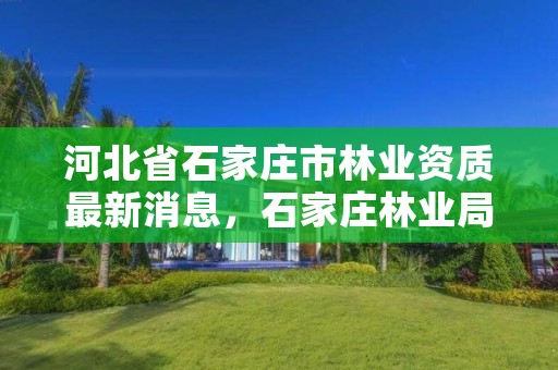 河北省石家庄市林业资质最新消息,石家庄林业局官网