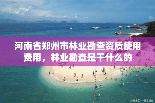 河南省郑州市林业勘查资质使用费用,林业勘查是干什么的